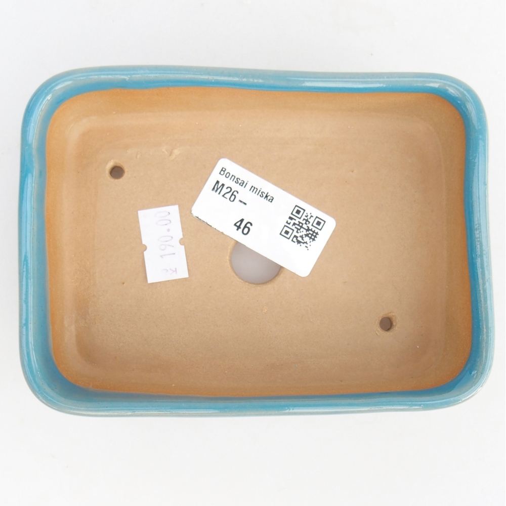 Bonsaischaal van keramiek 12,5 x 9,5 x 3,5 cm, kleur blauw