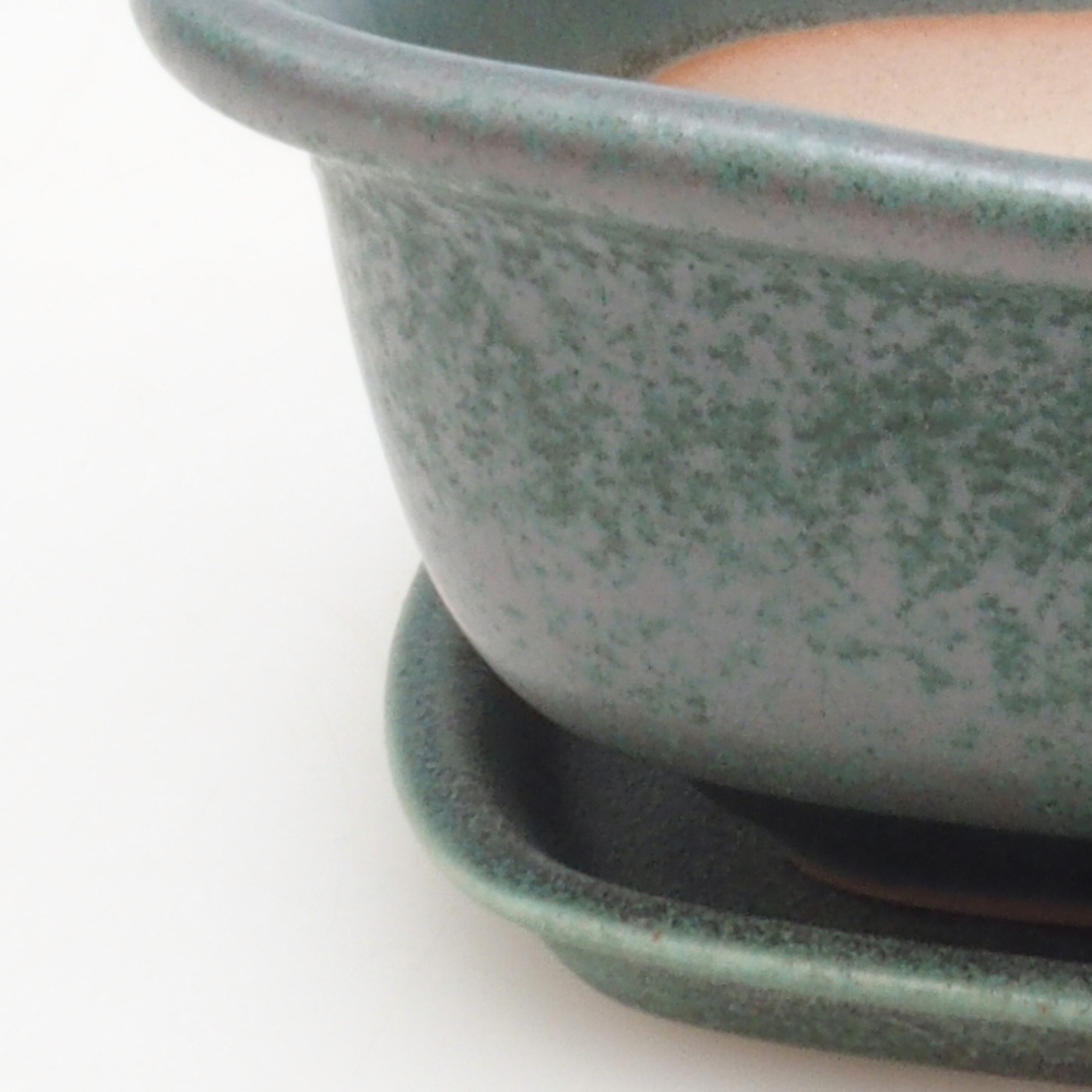 Bonsai kom + schotel H08 - 25 x 19,5 x 6 cm - groen