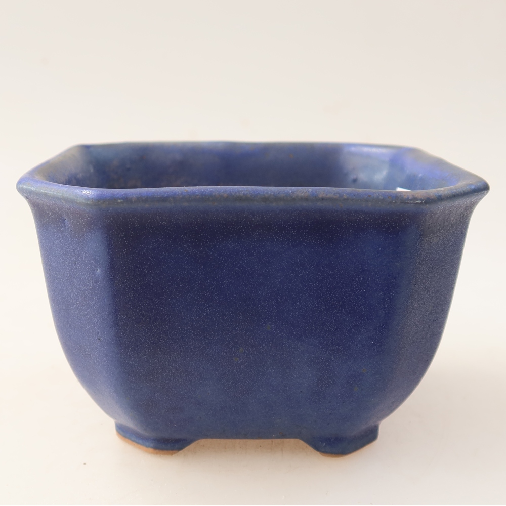 Keramische bonsaipot 10 x 10 x 6,5 cm, kleur: blauw