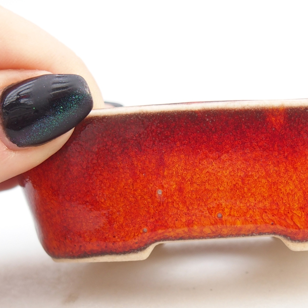 Mini bonsaischaal 6 x 6 x 2,5 cm, kleur rood