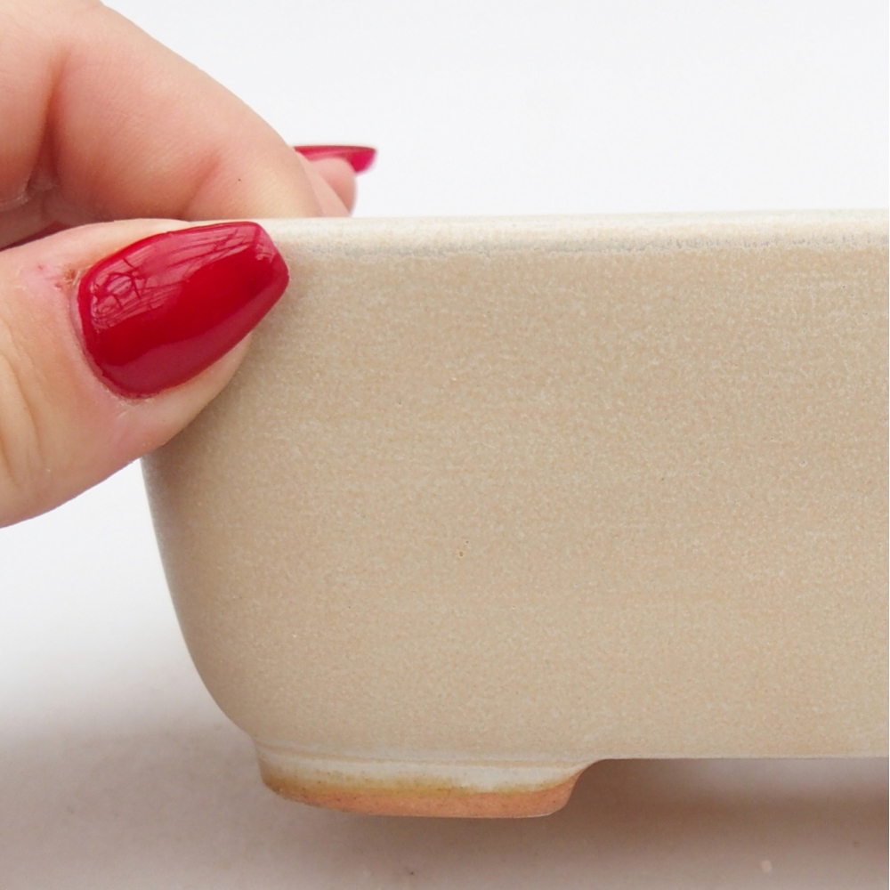 Bonsaischaal van keramiek 26 x 26 x 8 cm, kleur rood