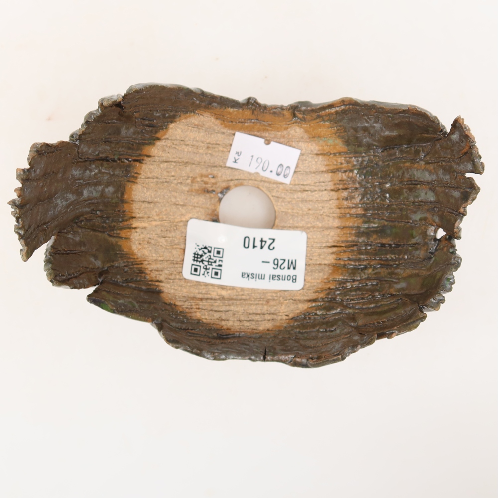 Keramische schaal  11,5 x 8 x 8 cm, kleur bruingroen