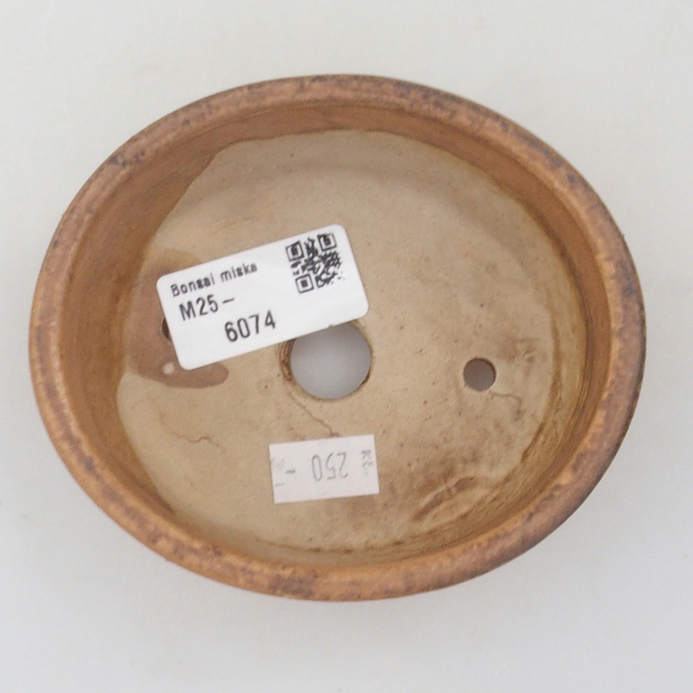 Bonsaischaal van keramiek 10 x 8,5 x 4 cm, bruin