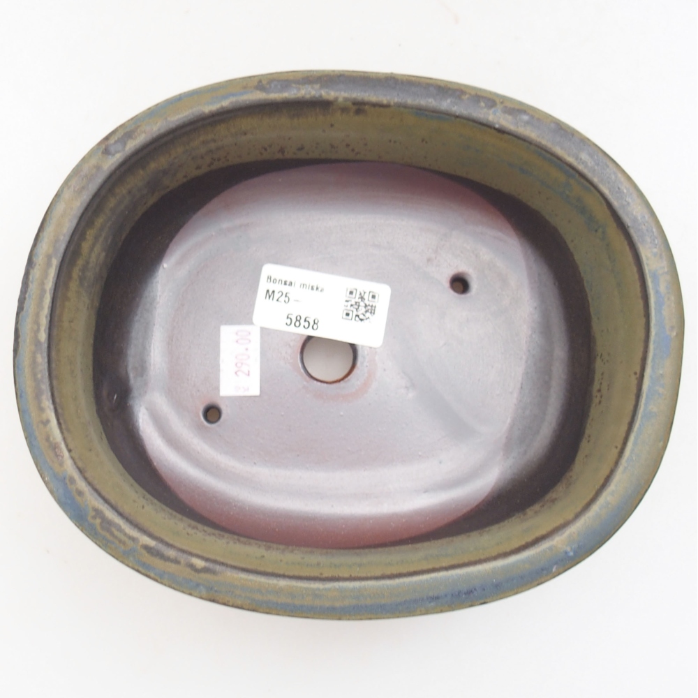 Bonsaischaal van keramiek 22 x 17 x 5 cm, groen