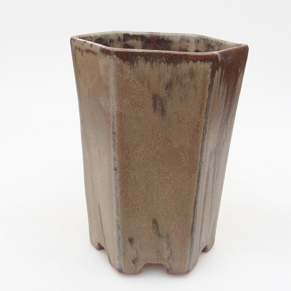 Bonsaischaal van keramiek 13 x 11,5 x 17 cm, grijs