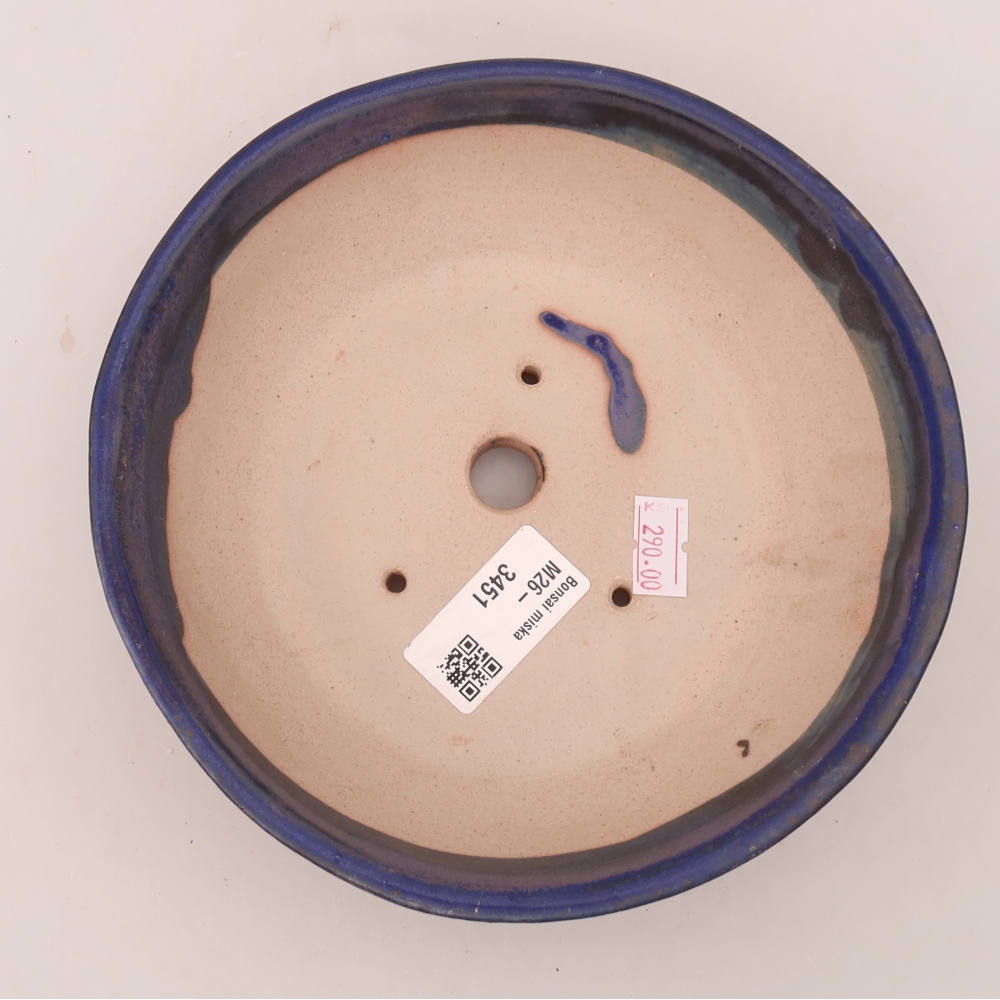 Keramische bonsaipot 17 x 17 x 5 cm, kleur: blauw