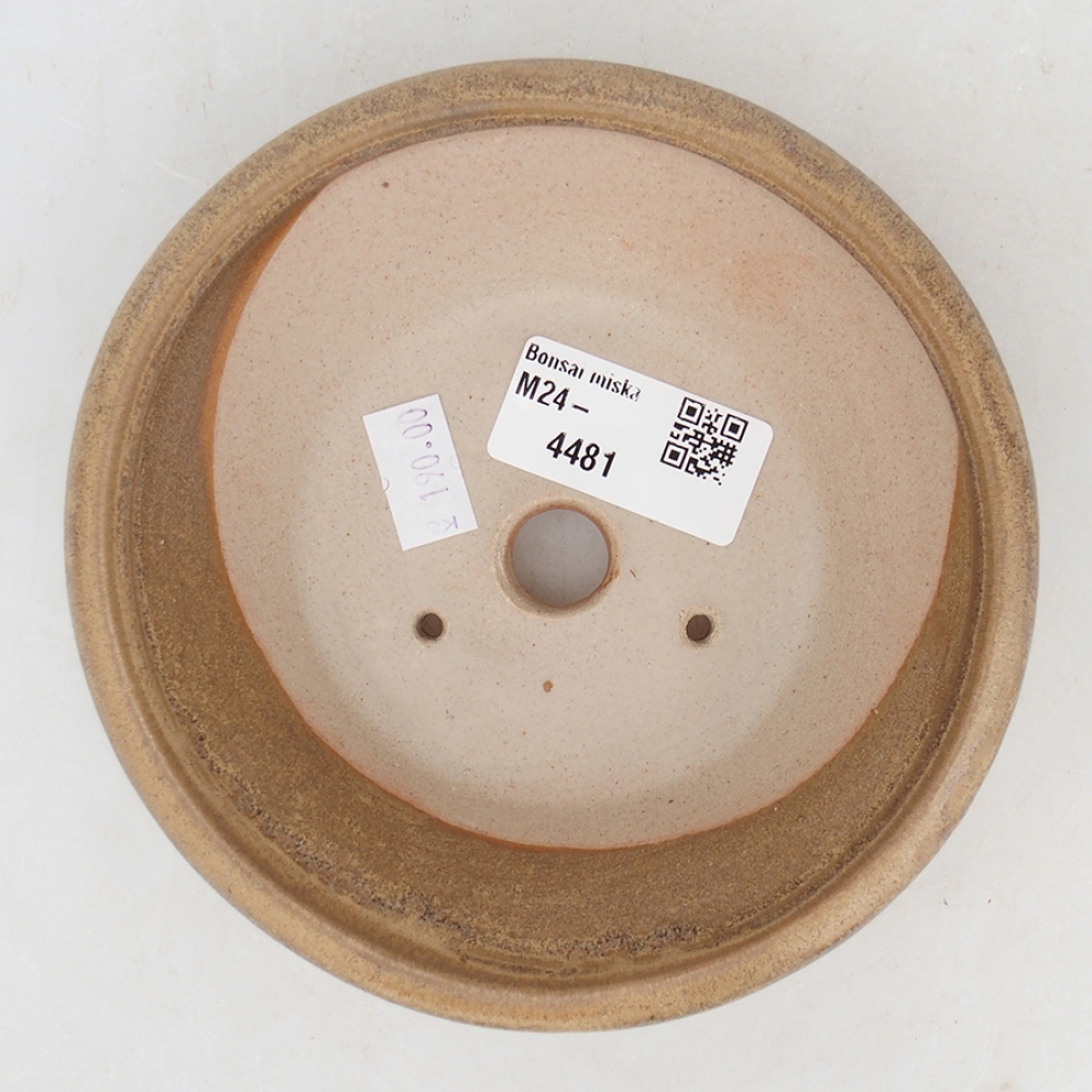 Bonsaischaal van keramiek 13,5 x 13,5 x 4,5 cm, kleur beige