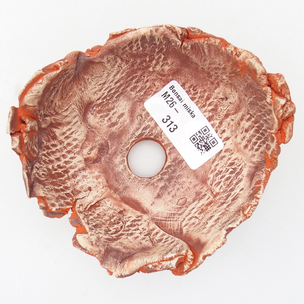 Keramisch Schelp 11 x 11 x 6 cm , kleur oranje