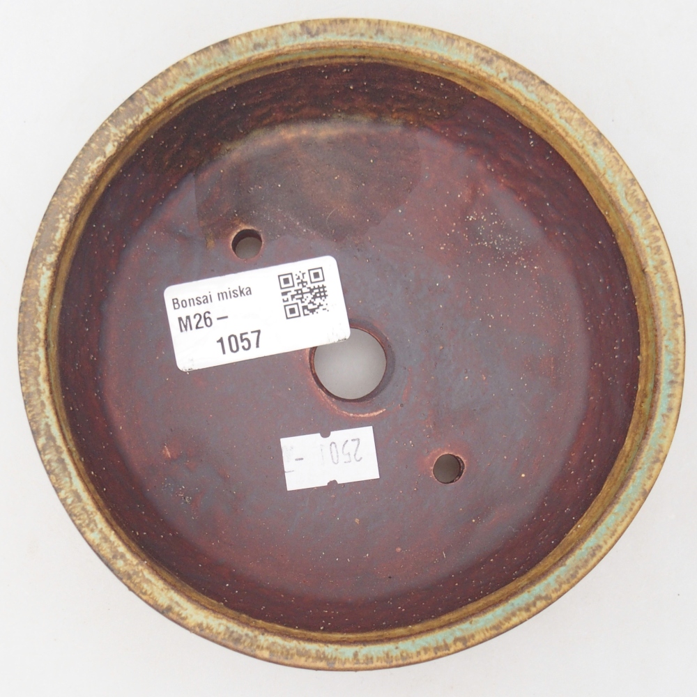 Bonsaischaal van keramiek 13,5 x 13,5 x 4 cm, groen