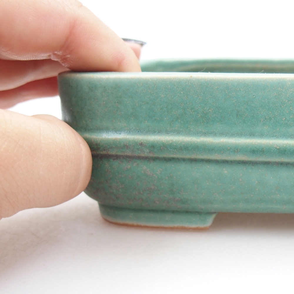 Bonsaischaal van keramiek 22 x 17 x 5 cm, groen