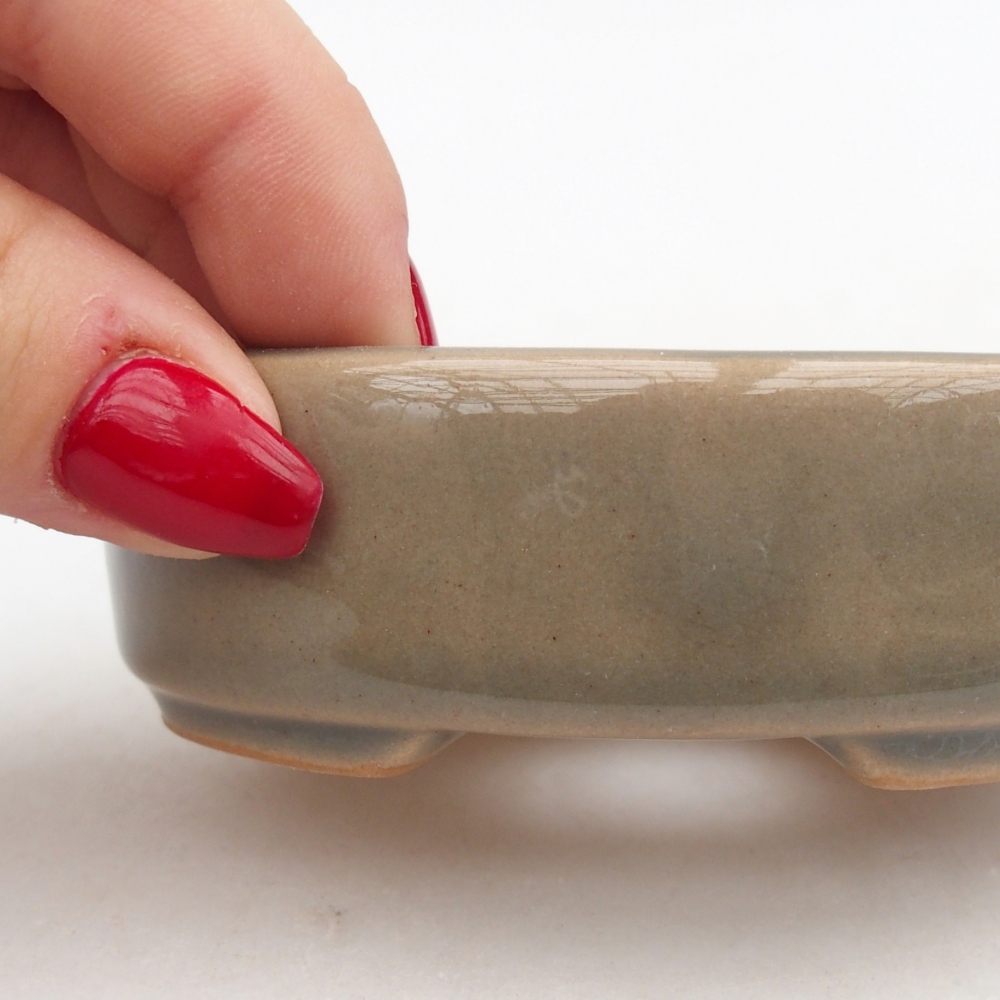 Bonsaischaal van keramiek 26 x 26 x 8 cm, kleur rood