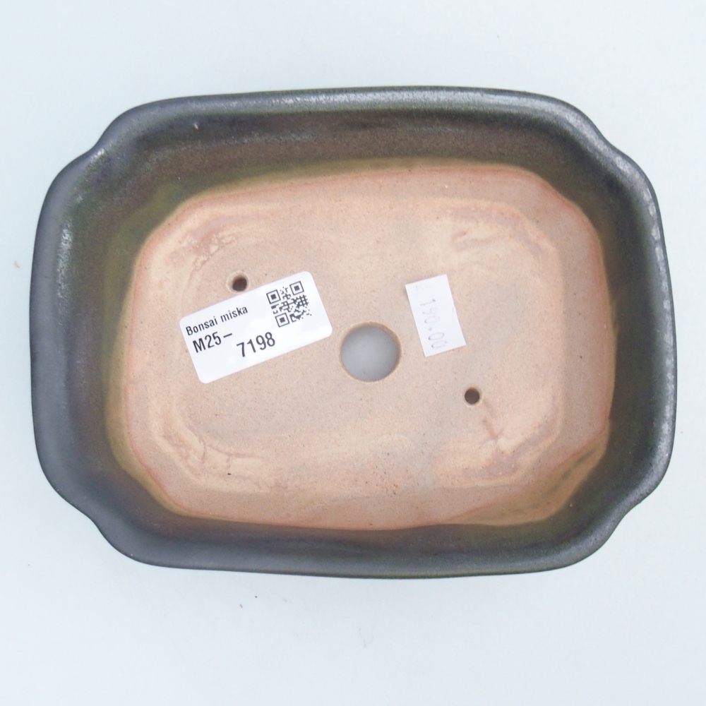 Bonsaischaal van keramiek 26 x 26 x 8 cm, kleur rood