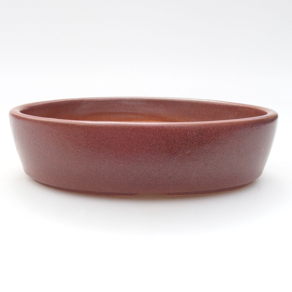 Bonsaischaal van keramiek 16 x 11,5 x 4 cm, kleur bordeauxrood