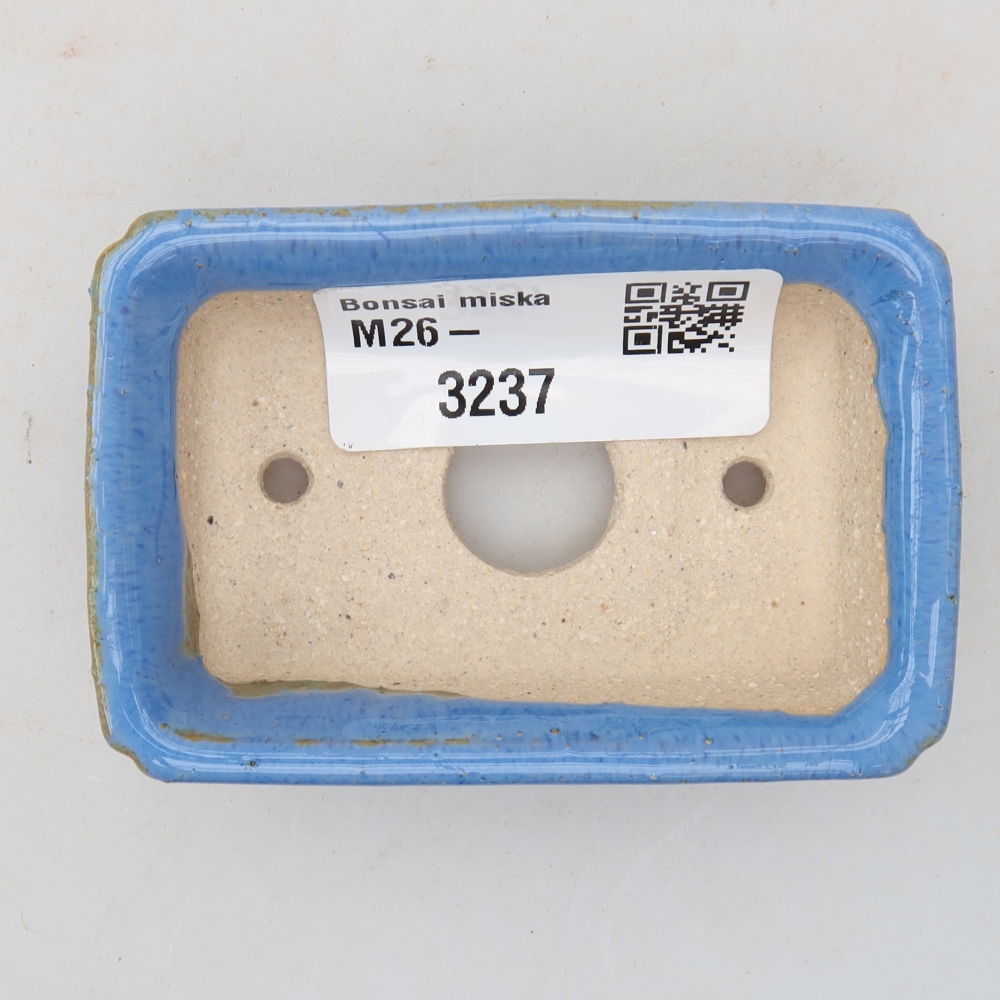 Keramische bonsaischaal 7 x 5 x 2 cm, kleur: blauw