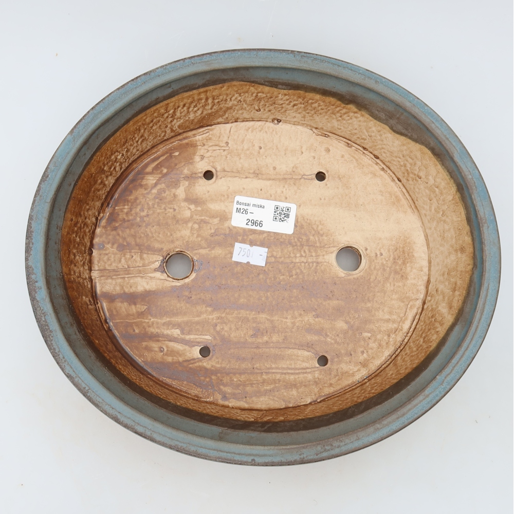 Keramische bonsaipot 27 x 24,5 x 6 cm, kleur: blauw