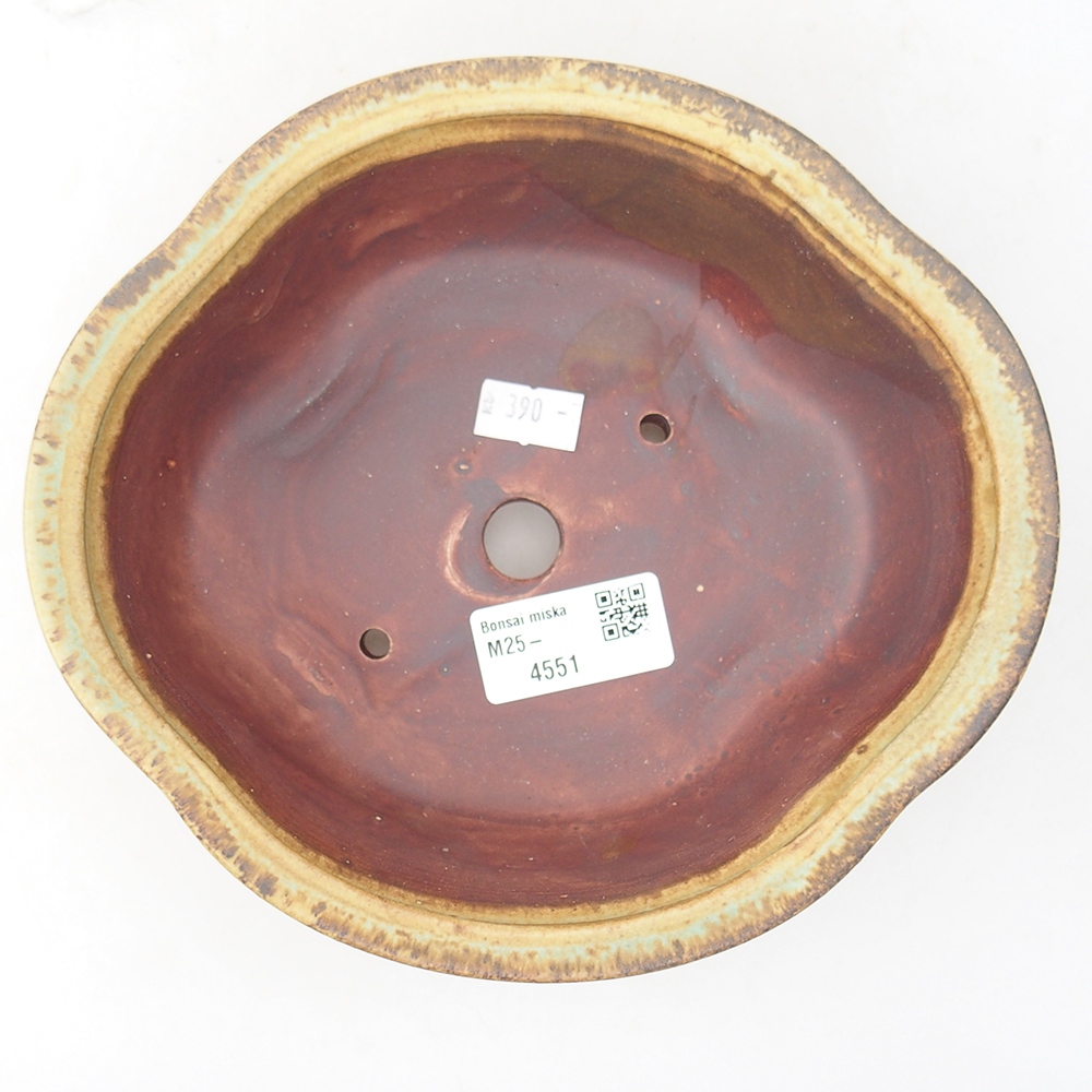 Bonsaischaal van keramiek 19 x 17 x 6 cm, groen