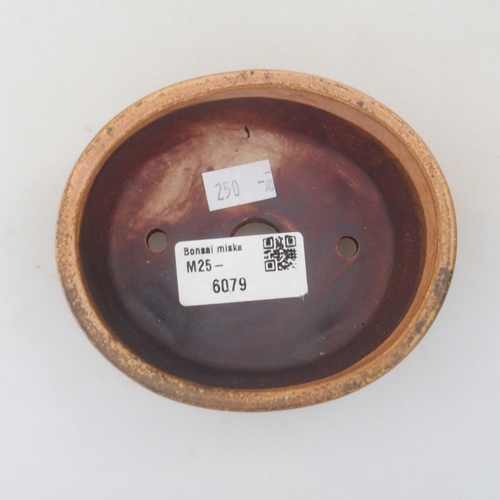 Bonsaischaal van keramiek 10 x 8,5 x 4 cm, bruin