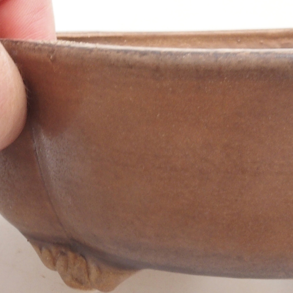 Bonsaischaal van keramiek 10 x 8,5 x 4 cm, bruin