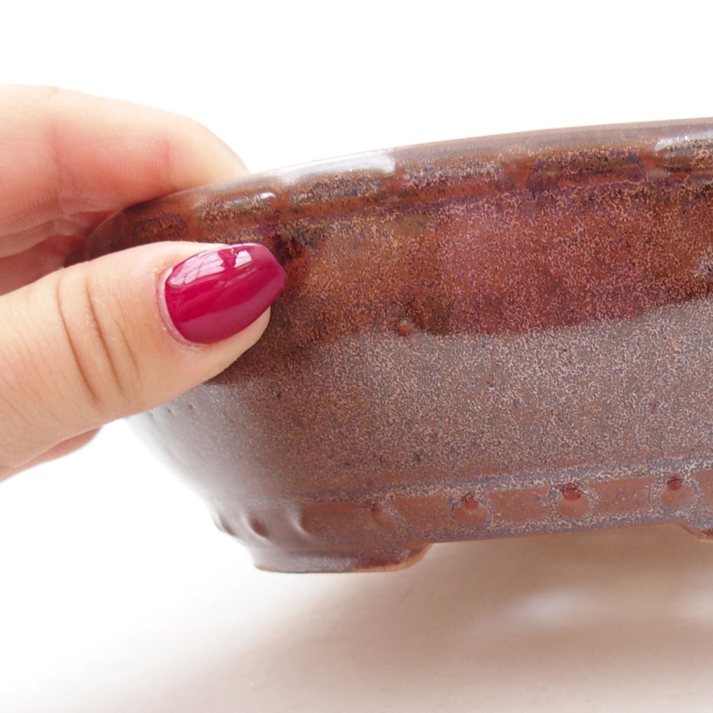 Bonsaischaal van keramiek 17,5 x 17,5 x 5 cm, bruin