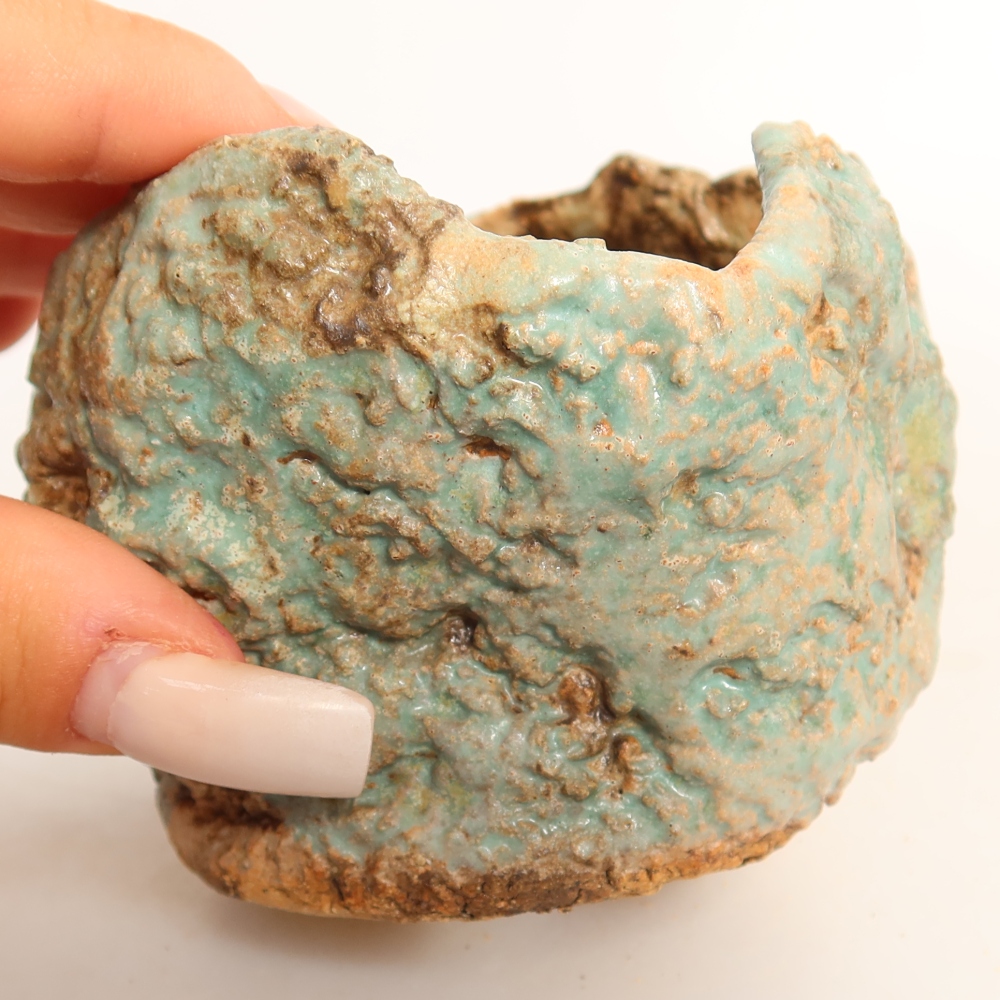Keramische schaal  7 x 7 x 7 cm, kleur groen