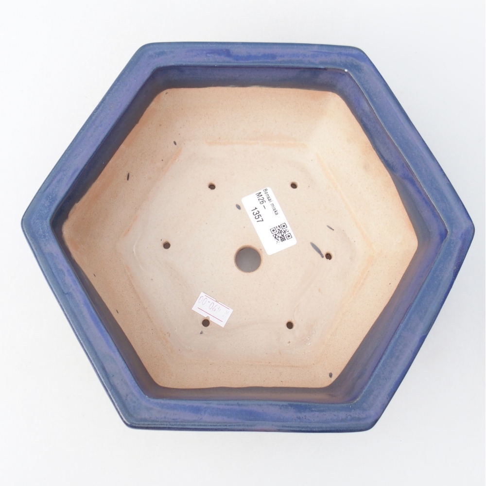 Bonsaischaal van keramiek 24 x 21 x 7,5 cm, kleur blauw