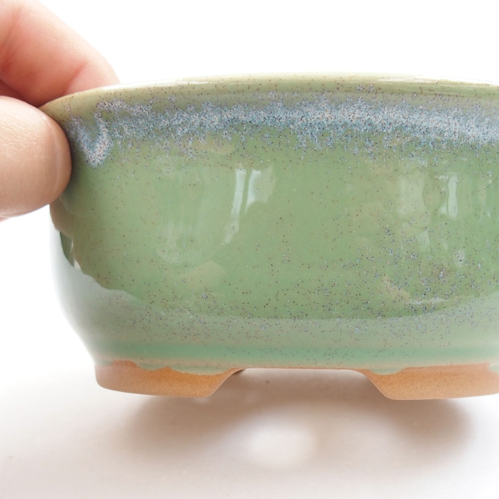 Bonsaischaal van keramiek 22 x 17 x 5 cm, groen