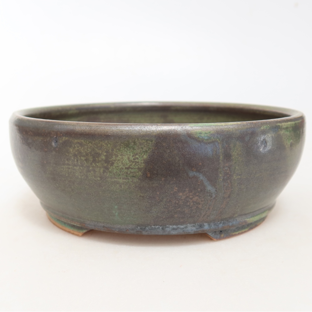 Keramische bonsaipot 16 x 16 x 5,5 cm, kleur groen
