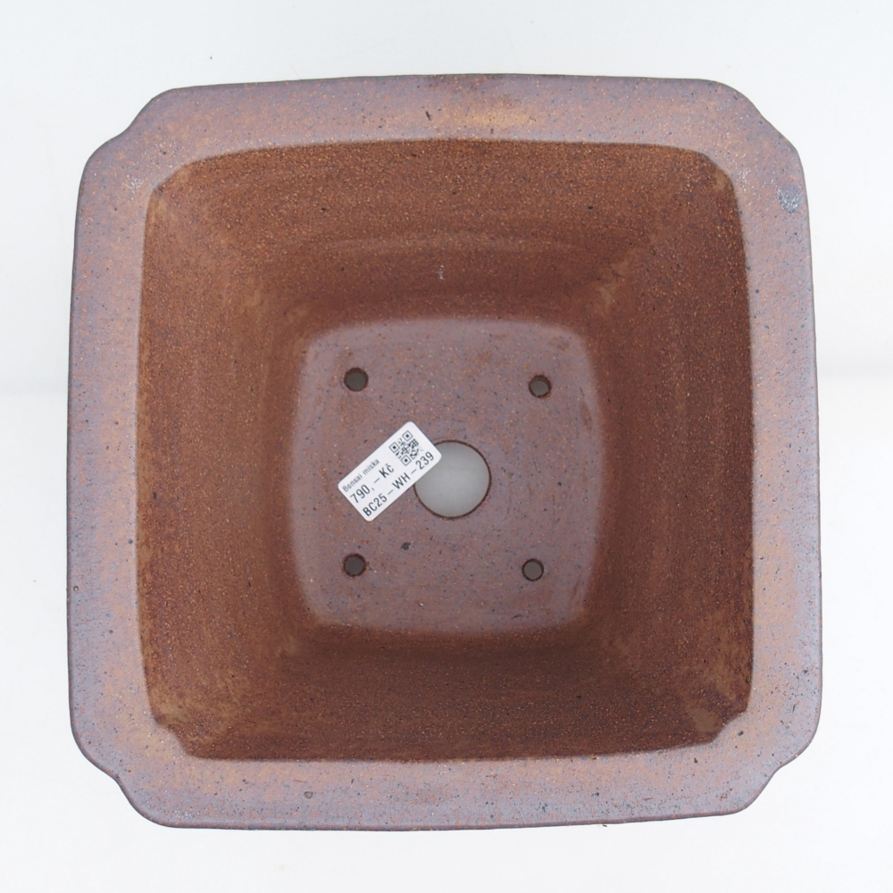 Bonsaischaal van keramiek 23,5 x 23,5 x 17 cm, metaalkleur