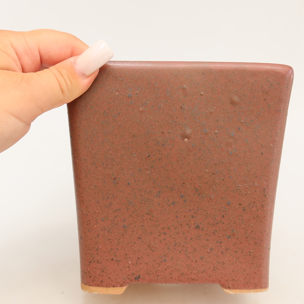 Keramische bonsaipot 13 x 13 x 14 cm, kleur: roze