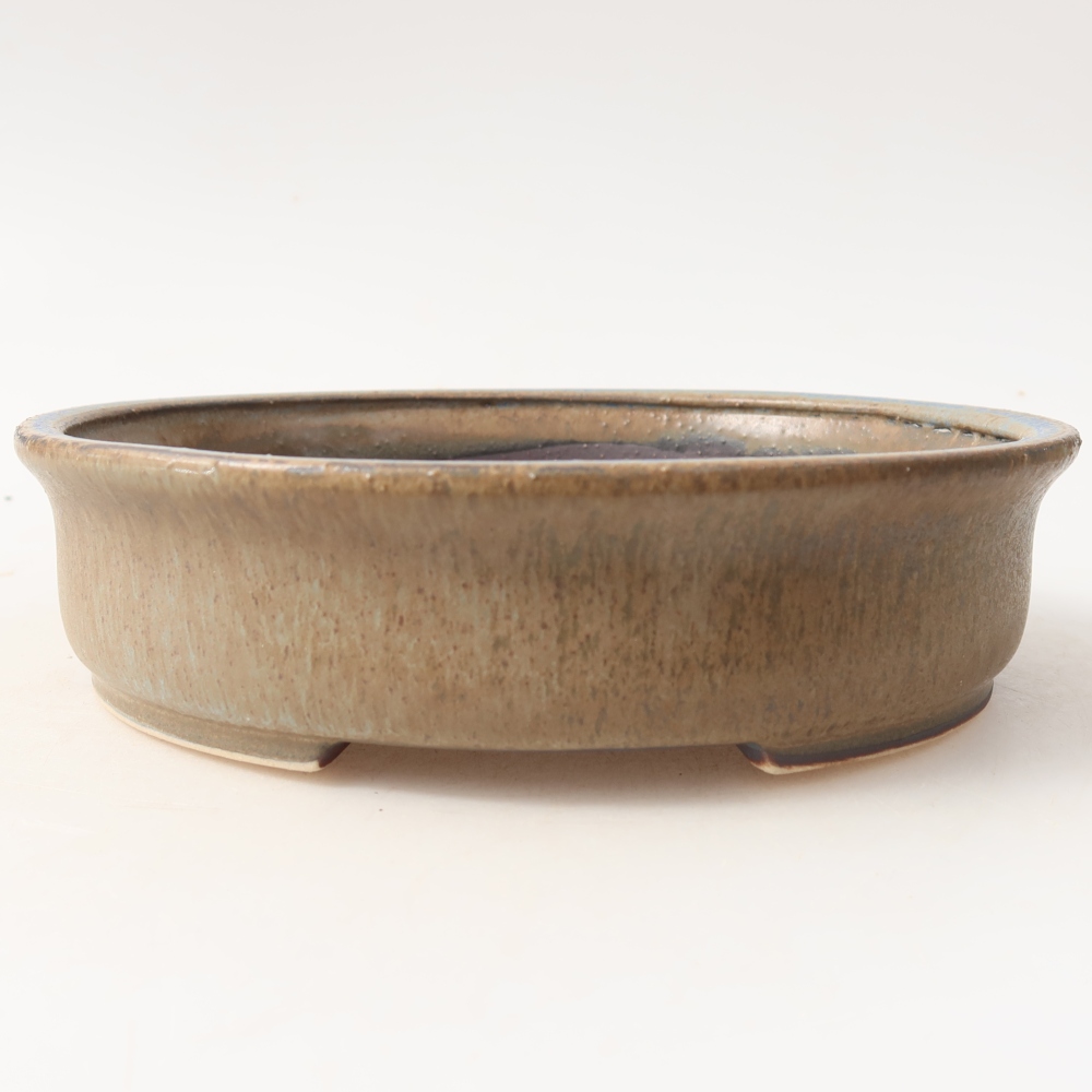 Bonsaischaal van keramiek 17,5 x 16 x 4,5 cm, kleur blauw