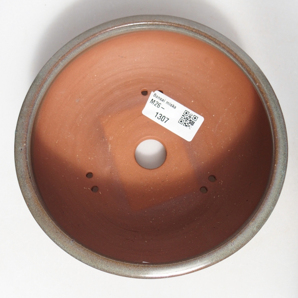 Bonsaischaal van keramiek 16,5 x 16,5 x 5,5 cm, groen