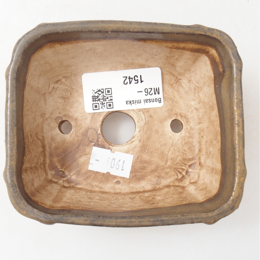 Bonsaischaal van keramiek 10 x 9 x 5 cm, bruin