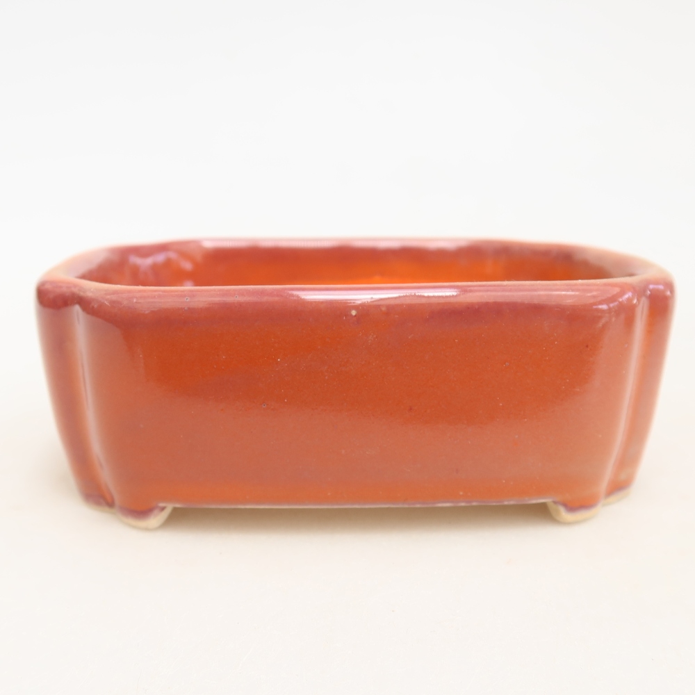 Keramische bonsaipot 10,5 x 8 x 4 cm, kleur oranje