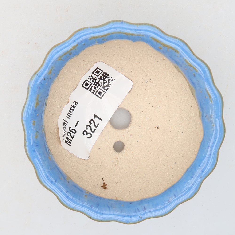 Keramische bonsaischaal 7 x 7 x 4 cm, kleur: blauw