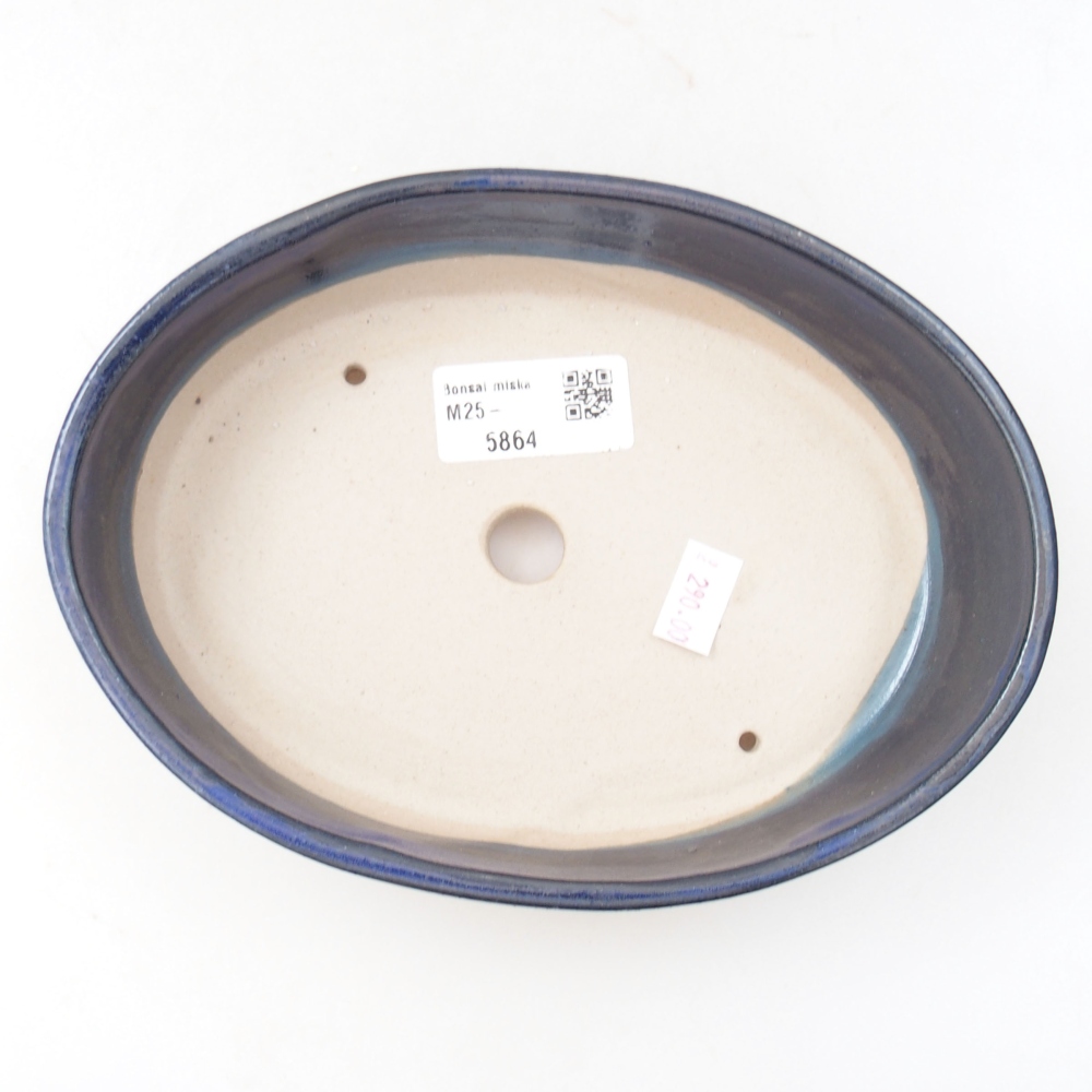 Bonsaischaal van keramiek 22 x 17 x 5 cm, groen