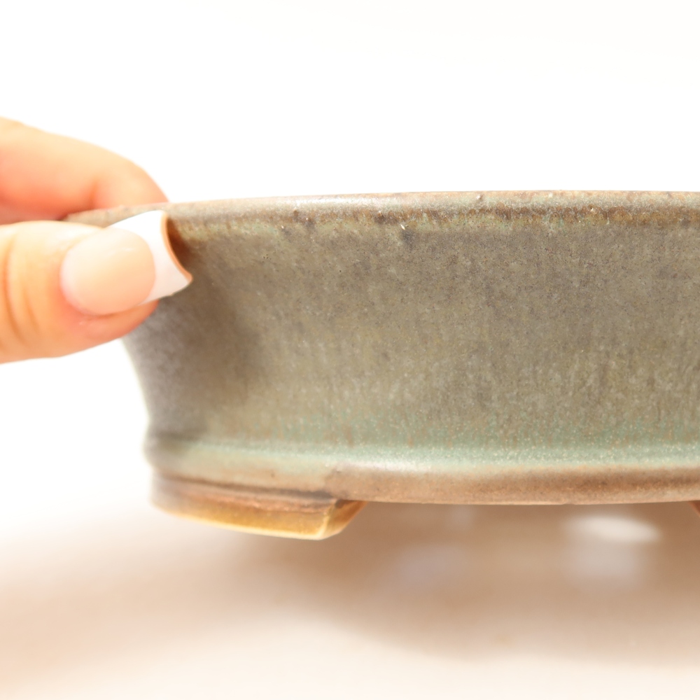 Keramische bonsaipot 17,5 x 16,5 x 5 cm, kleur groen