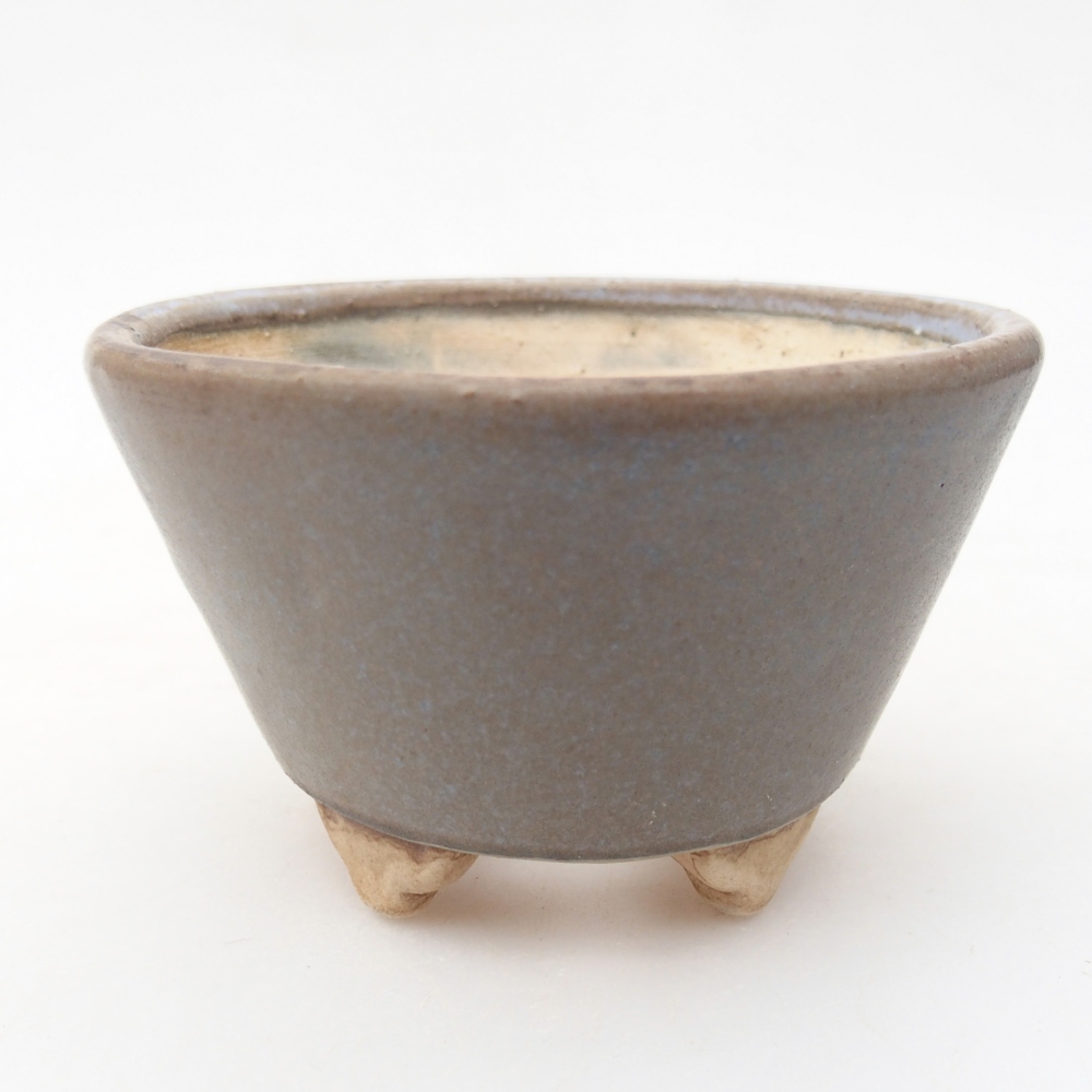 Bonsaischaal van keramiek 8,5 x 8,5 x 5 cm, kleur blauw