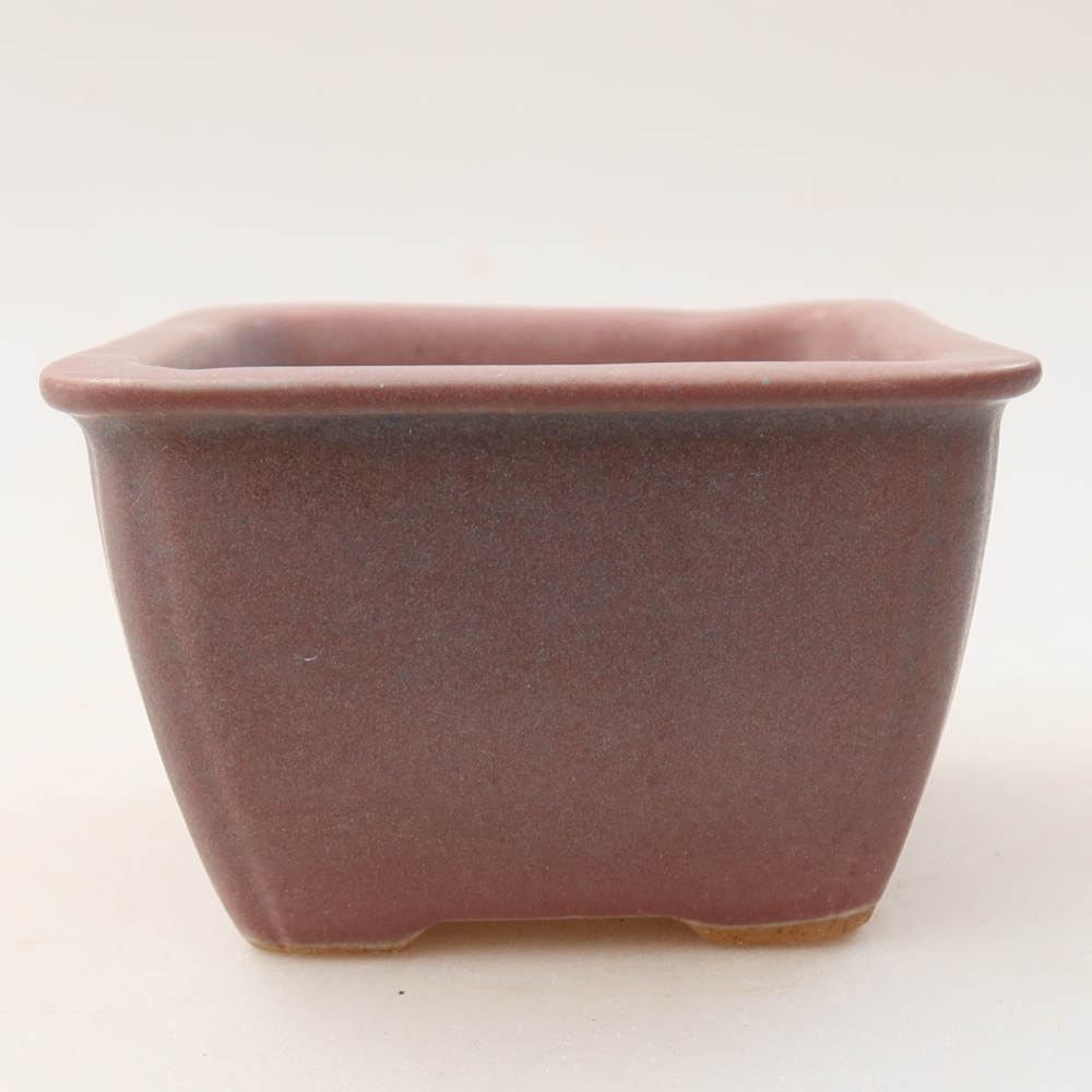 Keramische bonsaipot 8,5 x 8,5 x 5,5 cm, kleur paars