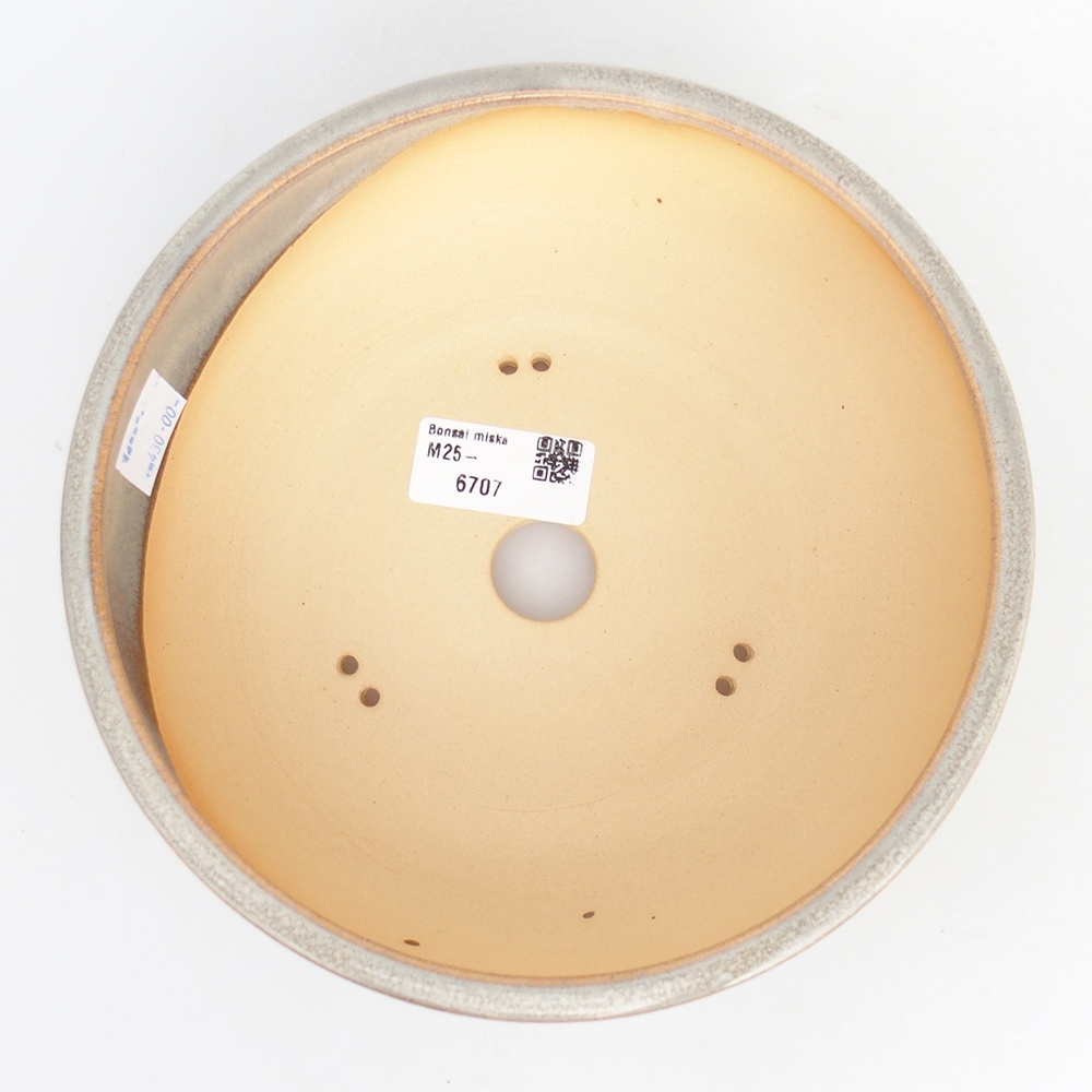 Bonsaischaal van keramiek 19 x 19 x 6,5 cm, grijs