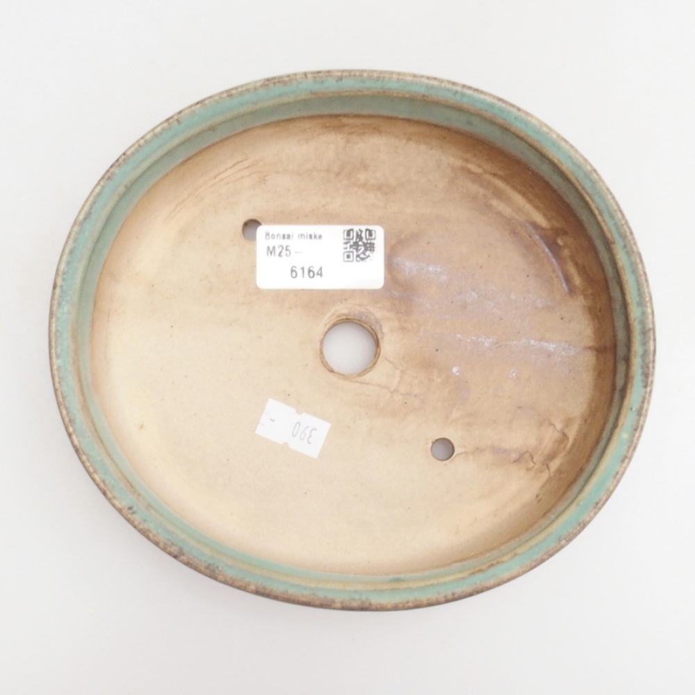 Bonsaischaal van keramiek 10 x 8,5 x 4 cm, bruin