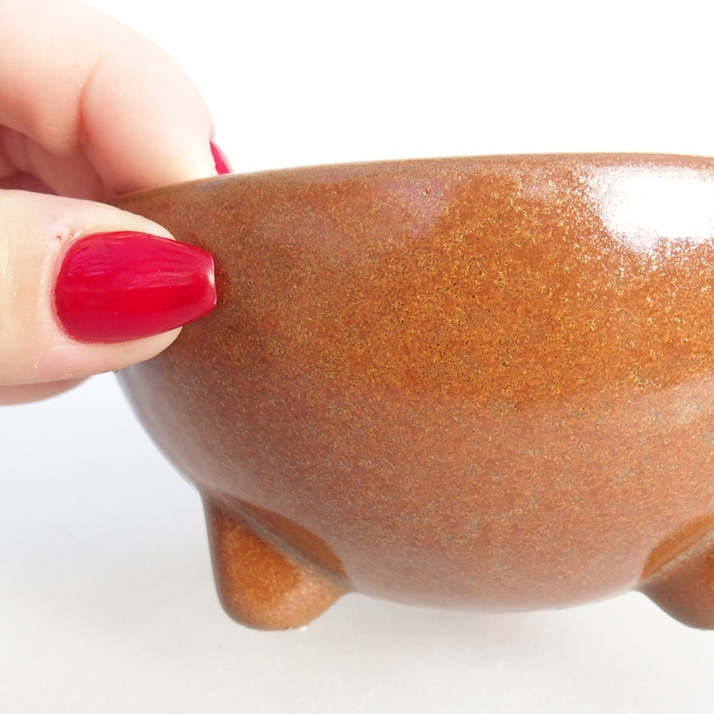 Bonsaischaal van keramiek 26 x 26 x 8 cm, kleur rood