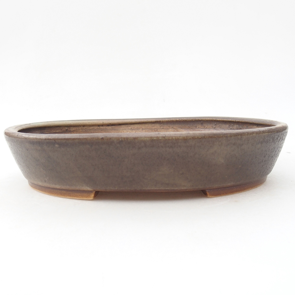 Bonsaischaal van keramiek 22,5 x 20 x 4,5 cm, bruin