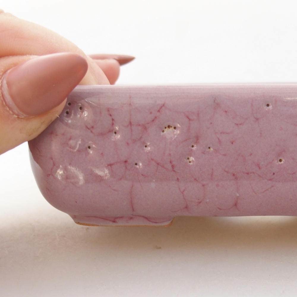 Keramische bonsaipot 11,5 x 9 x 3,5 cm, kleur: roze