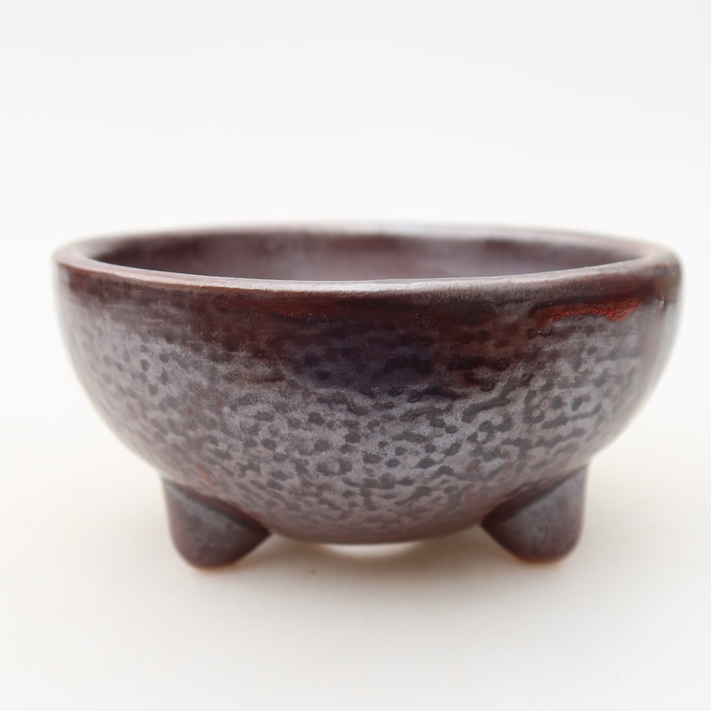 Bonsaischaal van keramiek 10 x 10 x 5 cm, bruin
