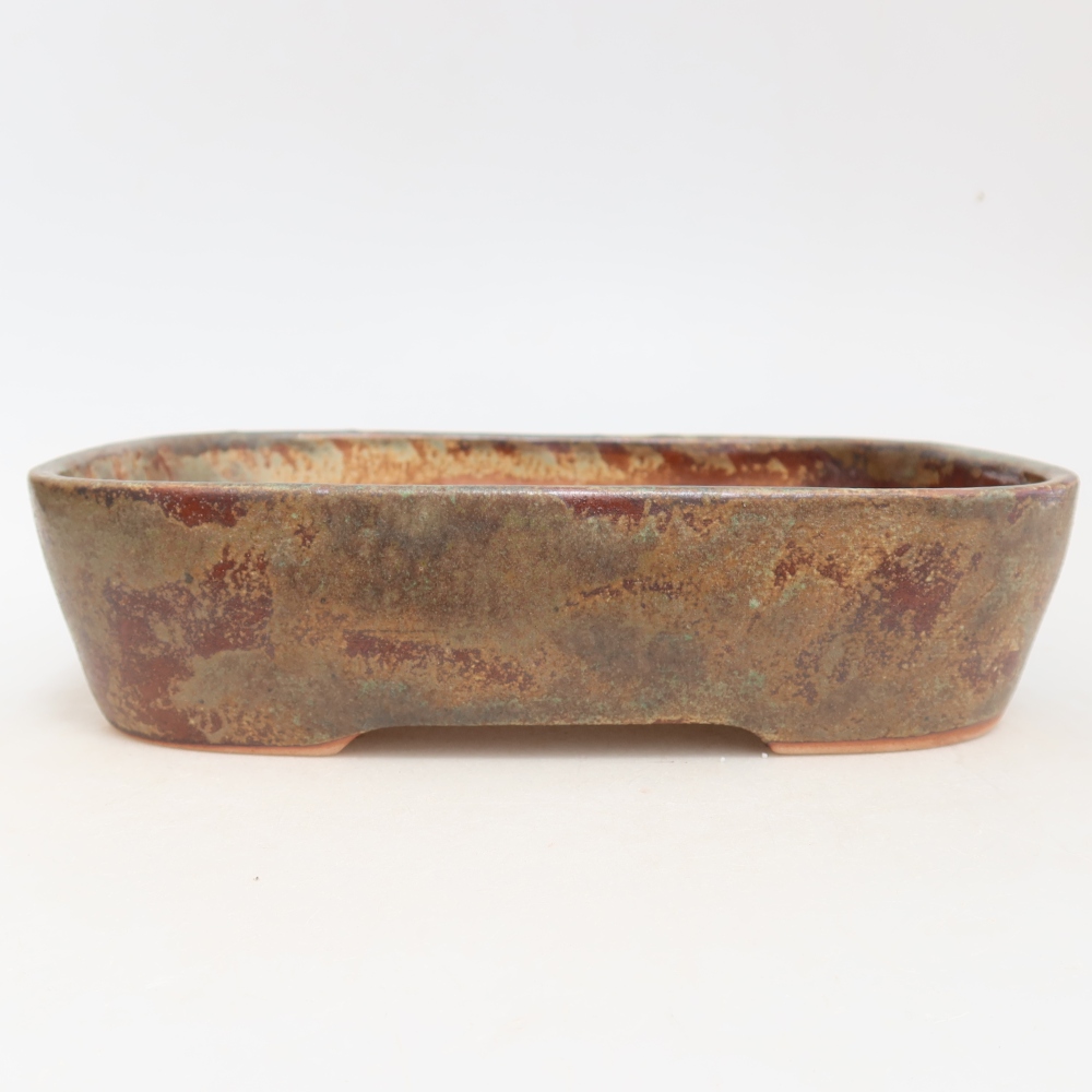 Keramische bonsaipot 23 x 18 x 5,5 cm, kleur bruingroen