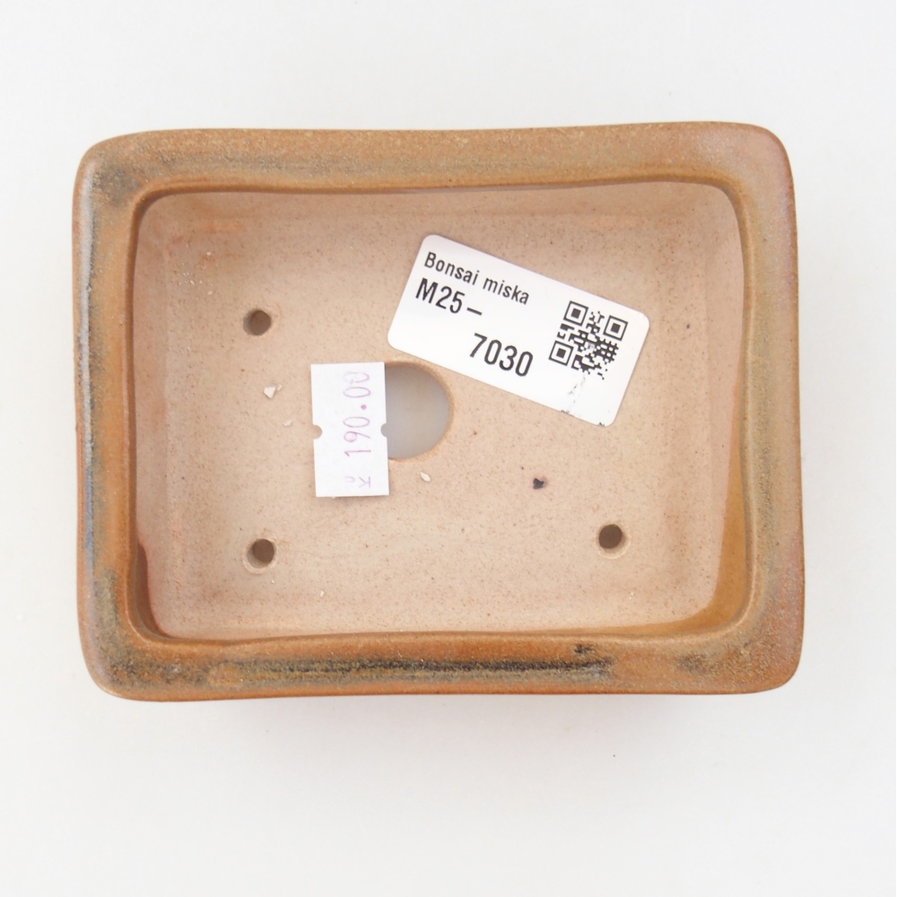 Bonsaischaal van keramiek 26 x 26 x 8 cm, kleur rood