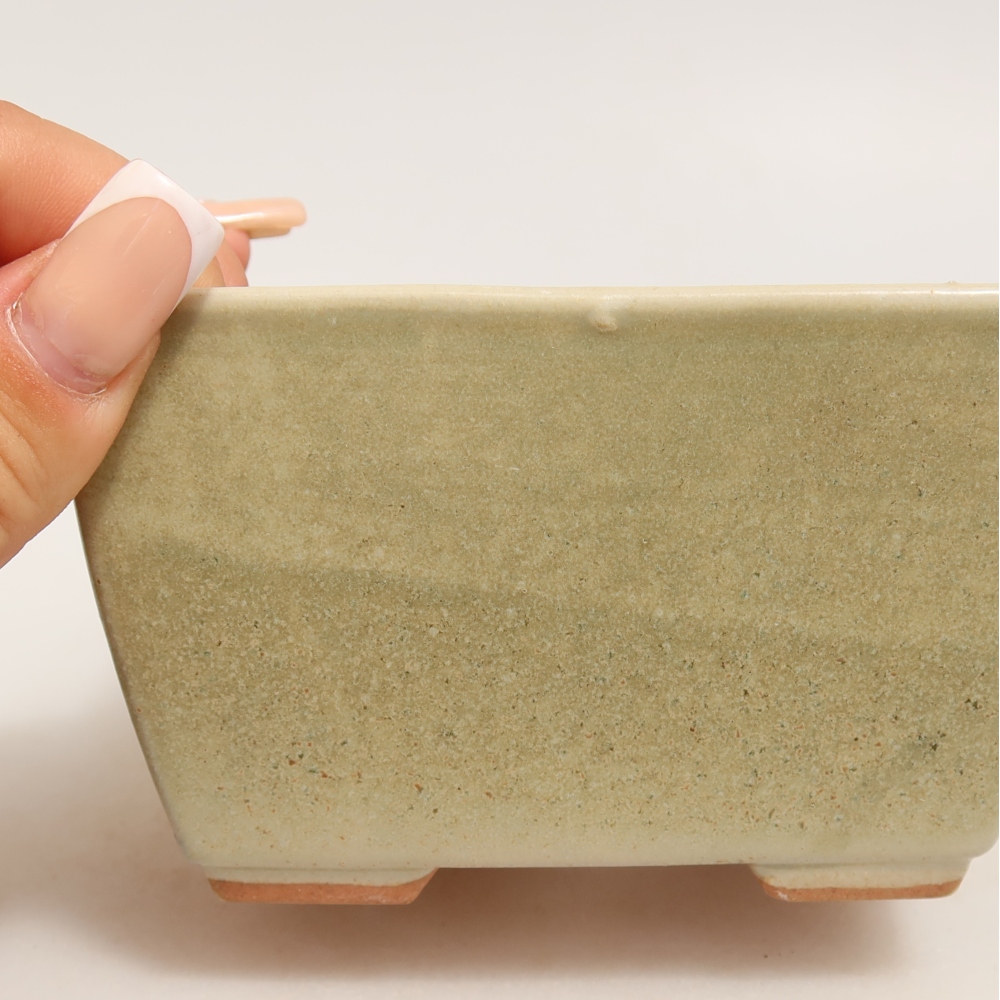 Bonsaischaal van keramiek 10,5 x 10,5 x 6,5 cm, groen