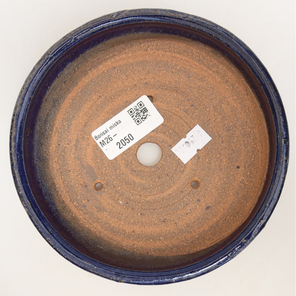 Keramische bonsaipot 14,5 x 14,5 x 4,5 cm, kleur: blauw