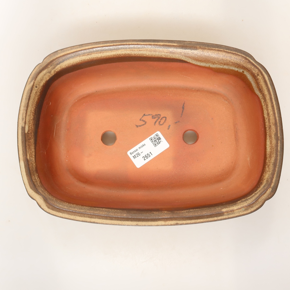 Keramische schaal  24,5 x 17,5 x 6 cm, kleur bruin