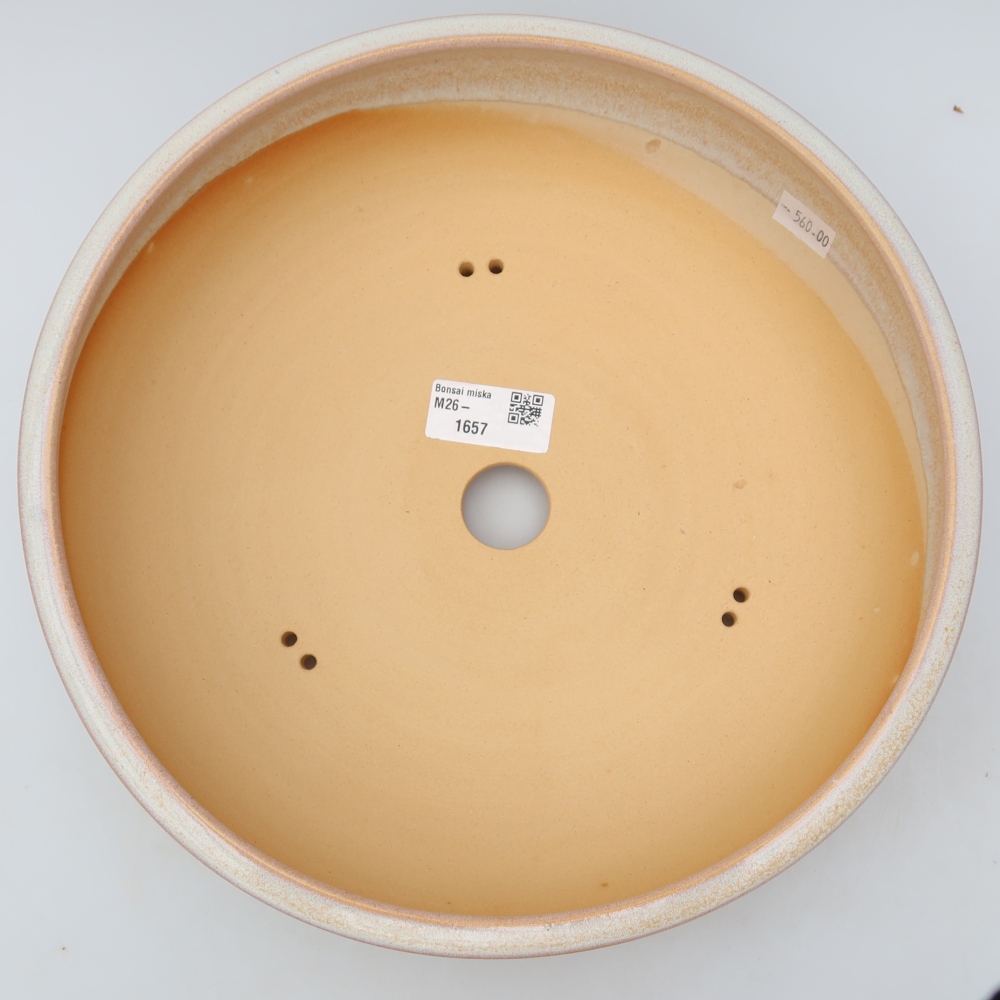 Bonsaischaal van keramiek 26,5 x 26,5 x 7,5 cm, kleur beige